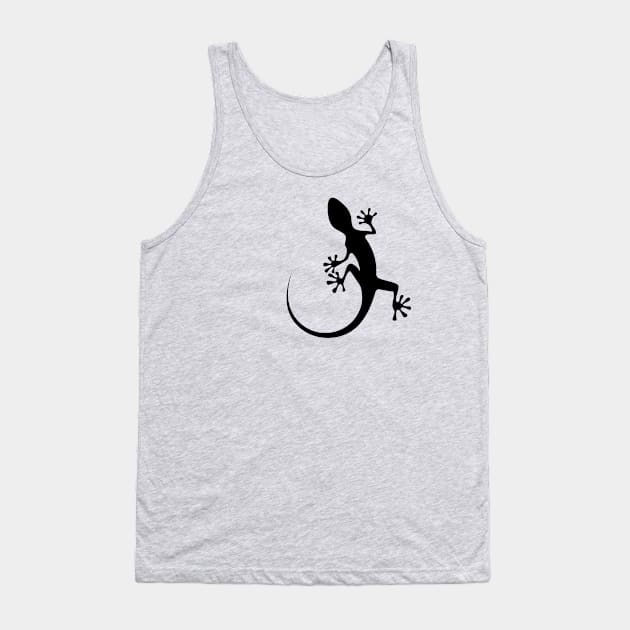 Gecko Lizard Crawling Up Graphic Novelty Design Tank Top by interDesign